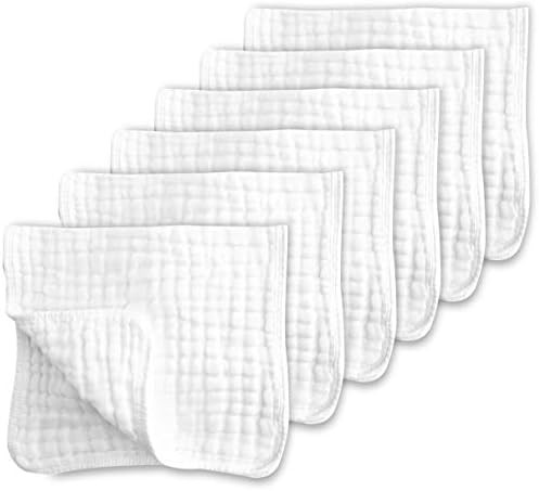 MUKIN Baby Muslin Washcloths - Soft Face Cloths for Newborn, Absorbent Bath Face Towels, Baby Wip... | Amazon (US)