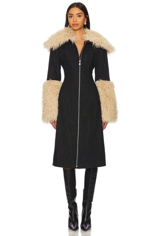 OW Collection Halifax Denim Coat in Dark Wash from Revolve.com | Revolve Clothing (Global)