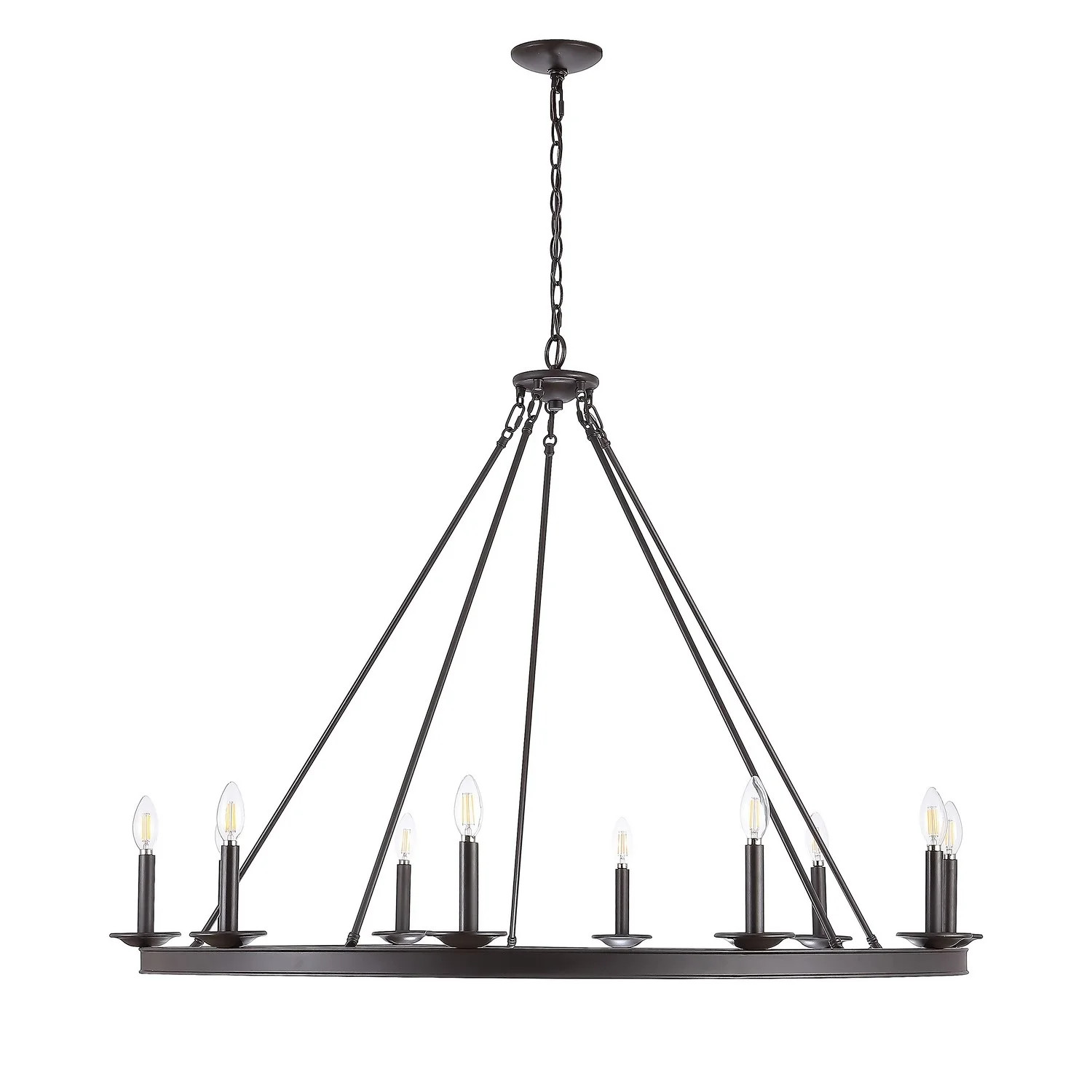 Safavieh Telta 10 Light Industrial Adjustable Chandelier, Bronze Black - Walmart.com | Walmart (US)