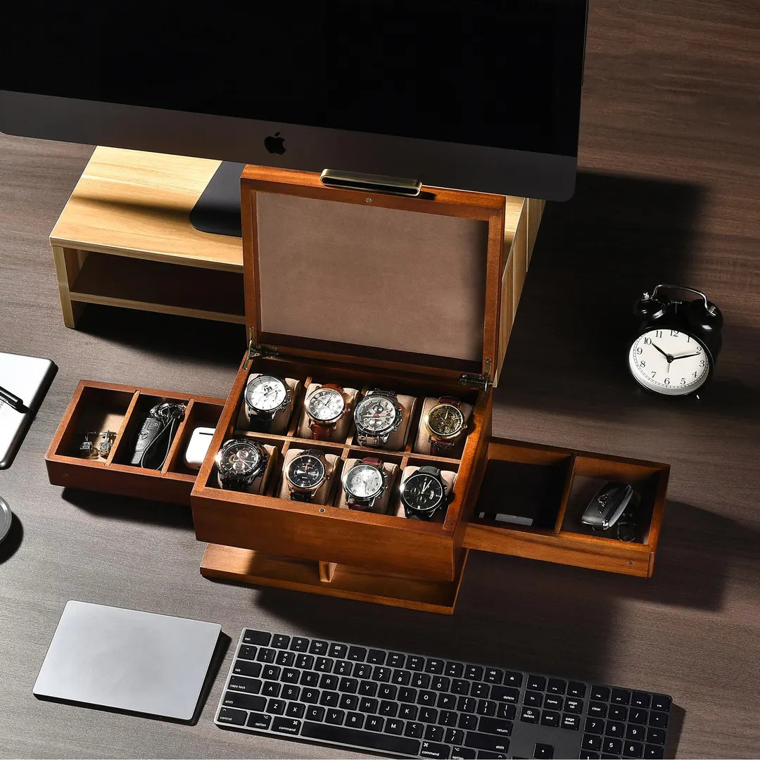 Personalized Watch Box for Men 8 Divider Slots Engraved Wooden Jewelry Display Organizer With Fun... | Etsy (US)