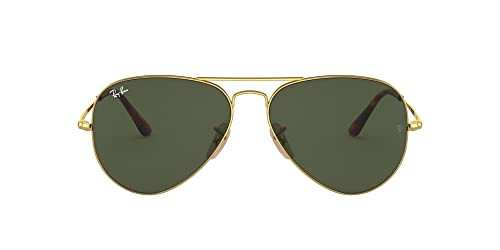 Ray-Ban Unisex RB3689 Aviator Metal II Aviator Sunglasses, Gold/G-15 Green, 58 mm | Amazon (US)
