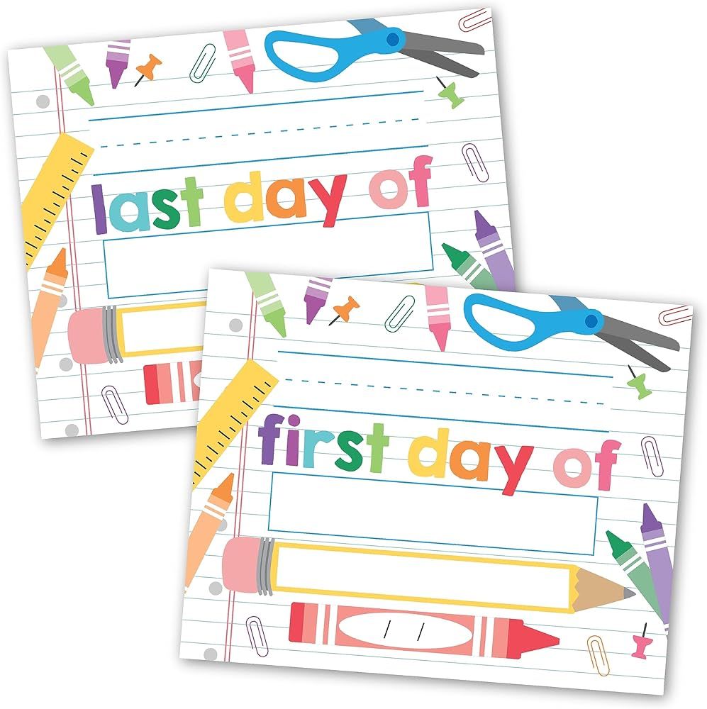 10 Cardstock Colorful Back to School Signs First and Last Day of School Signs for Kids First Day ... | Amazon (US)