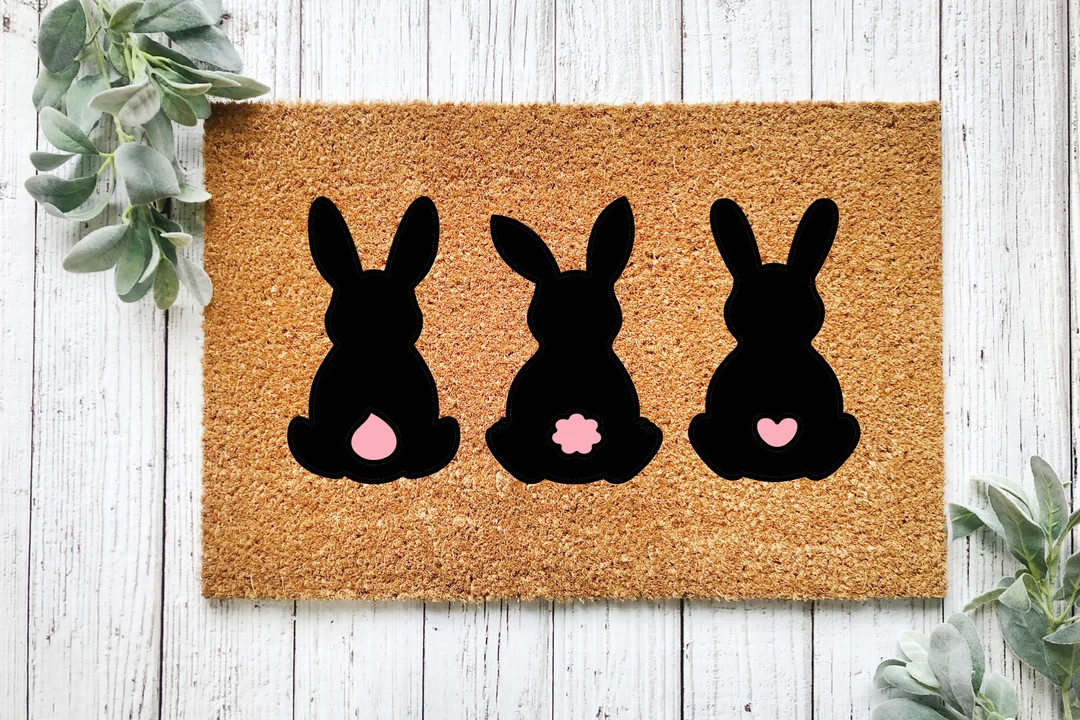 Happy Easter Door Mat - Easter Decor - Spring Door Mat- Customized Doormat - Spring Door Mat - Ha... | Etsy (US)