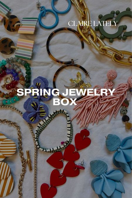 Playful Spring Jewelry options to brighten up your days …. And outfits. From on trendy chunky cuff bracelets, classic stripe earrings, beaded necklace, and unexpected red, it’s all over on CLAIRELATELY.com today 👉🏼

#LTKworkwear #LTKSeasonal #LTKstyletip
