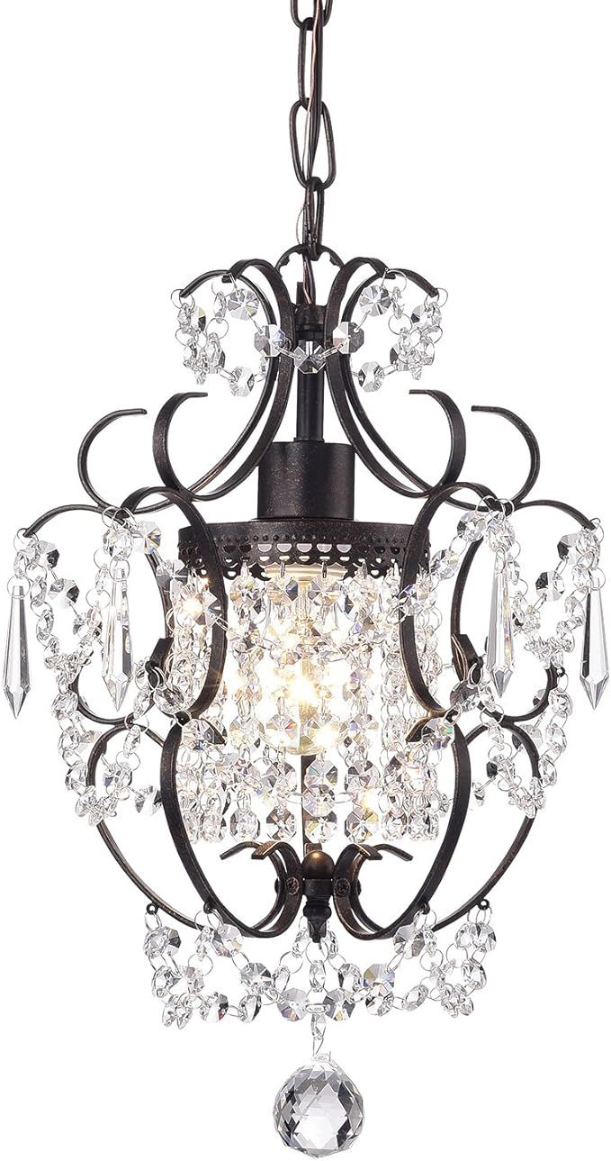 Edvivi Amorette Mini Chandelier Crystal, 1 Light Modern Elegant Glam Ceiling Light Fixture Antiqu... | Amazon (US)