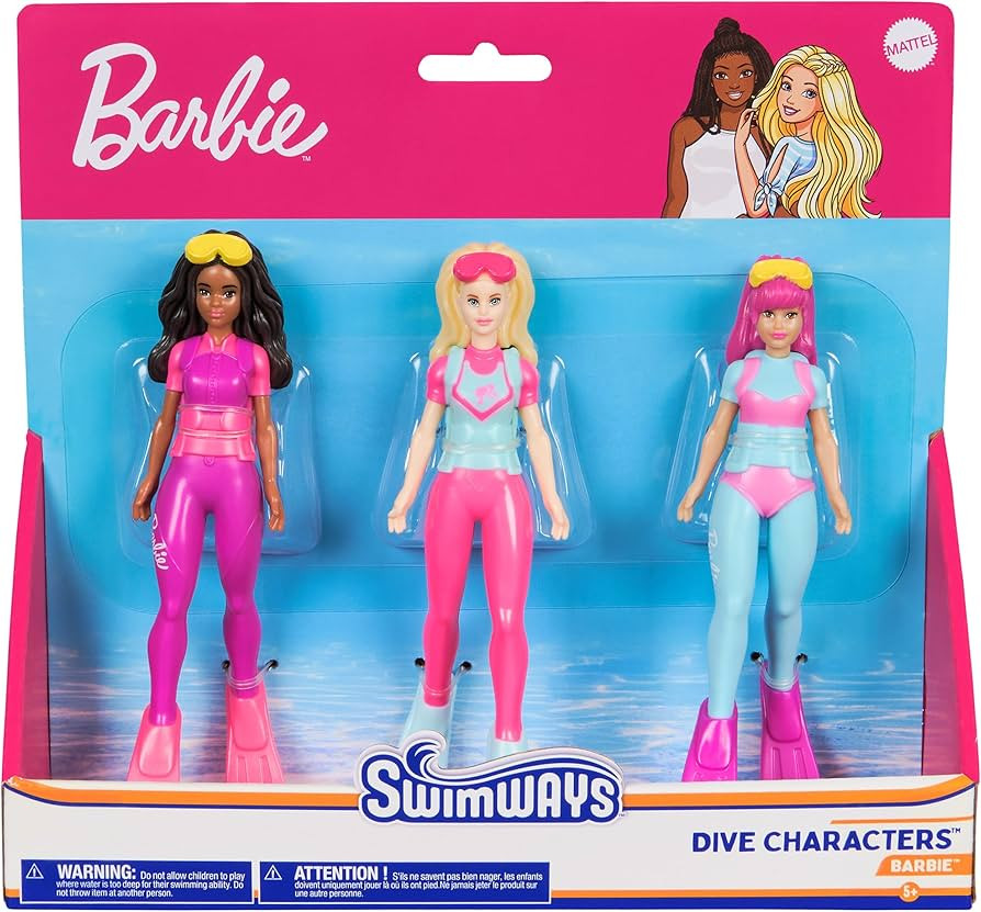 SwimWays Barbie Dive Characters 3-Pack, Swimming Pool Accessories & Kids Pool Toys, Pool Party Su... | Amazon (US)