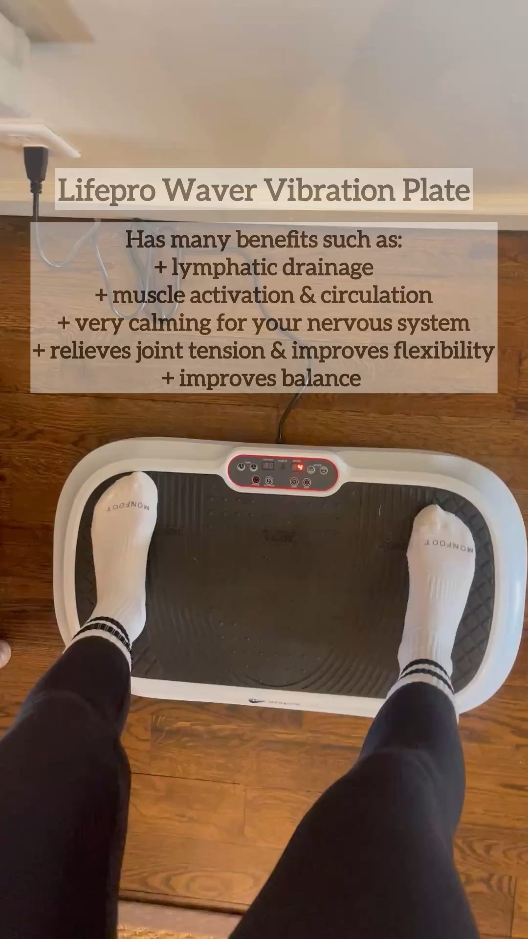 I’ve only been using this since Christmas, but I have noticed my legs are less heavy as I struggle with vein and circulation issues in my legs and sometimes by the end of the day, a little bit of swelling and super heavy legs. I’ve been using it in the morning as soon as I wake up and I feel like it wakes me up gently and it’s very calming for my nervous system, which I love.  The whole family has been using it. 
Make sure you consult your doctor if you have any health issues. I definitely would not recommend during pregnancy. 

Vibration plate  New Year’s new year goals

#LTKmorningroutine #LTKmomlife #LTKfitnessgoals