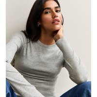 Women's Grey Long Sleeve Ribbed Crew Neck Top New Look | New Look (UK)