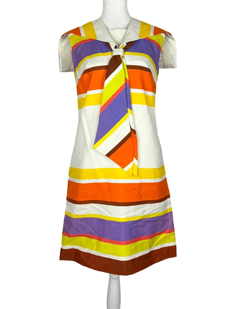 1960s Striped Sailor Collar Mini Dress | Etsy (Global)
