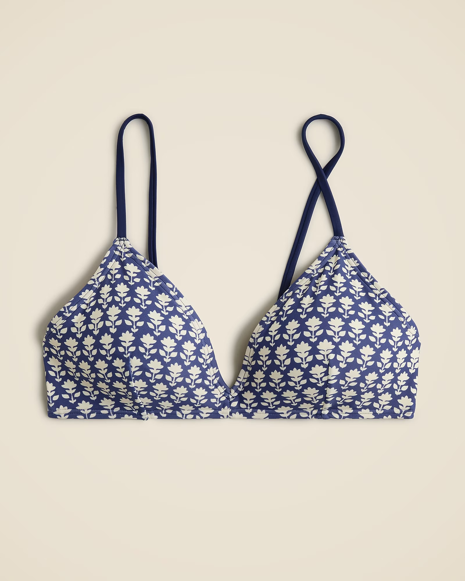 French bikini top in blue stamp floral | J. Crew US