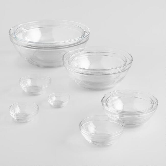 Duralex Lys Nesting Glass Bowls 10 Piece Set | World Market