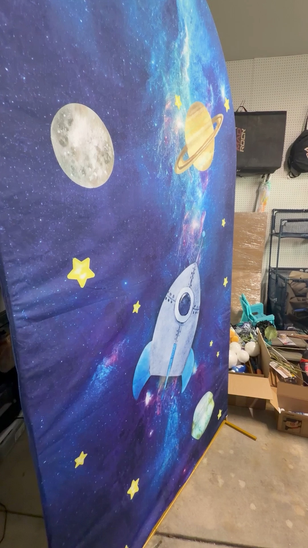 This arch cover for a space party is easy to slip over and comes in different sizes and 3 space designs. I have a 4x7.2 arch from Amazon. 

Toddler birthday, boy birthday, kids birthday party 

#LTKKids #LTKmomlife