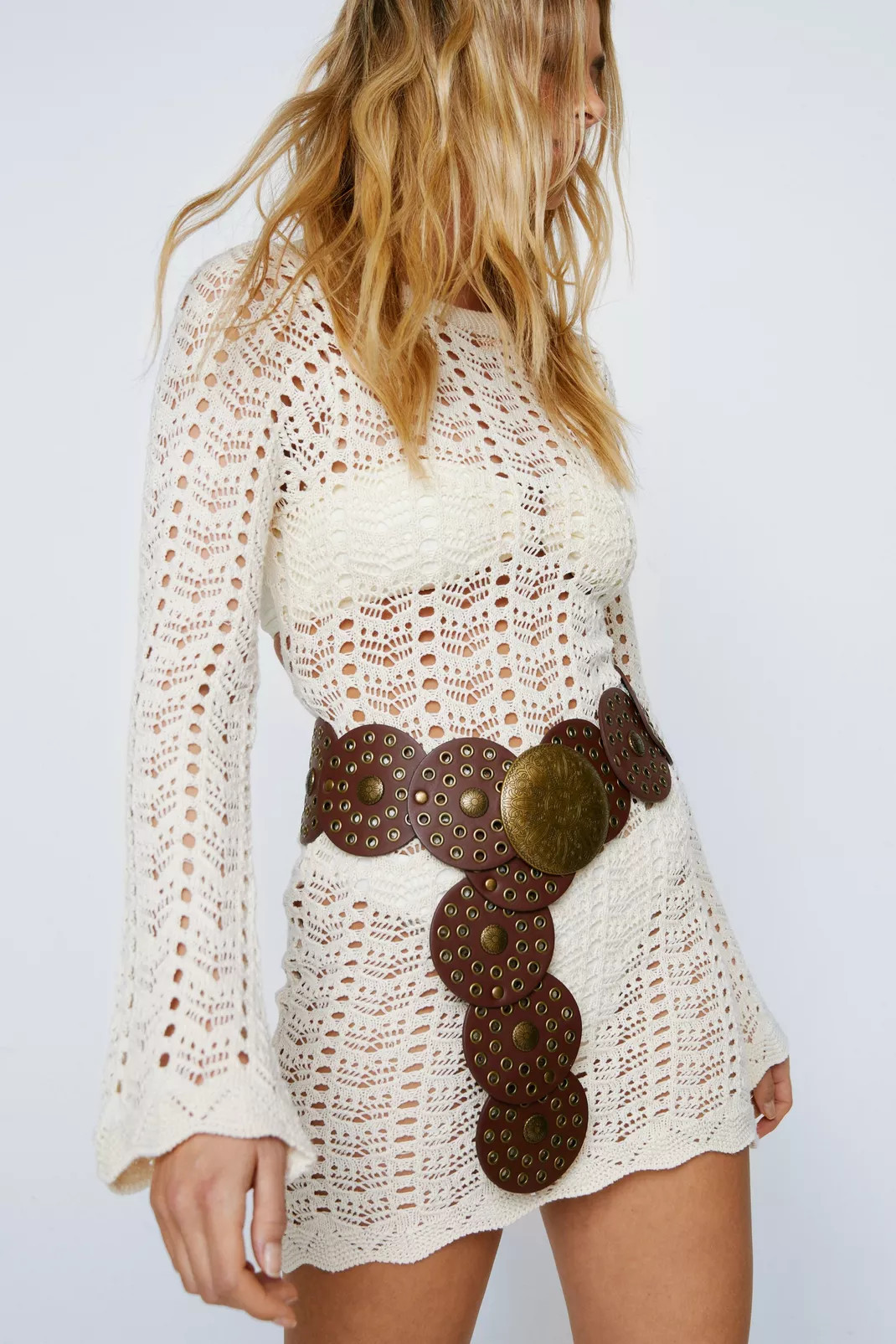 Faux Leather Studded Circle Belt | Nasty Gal US