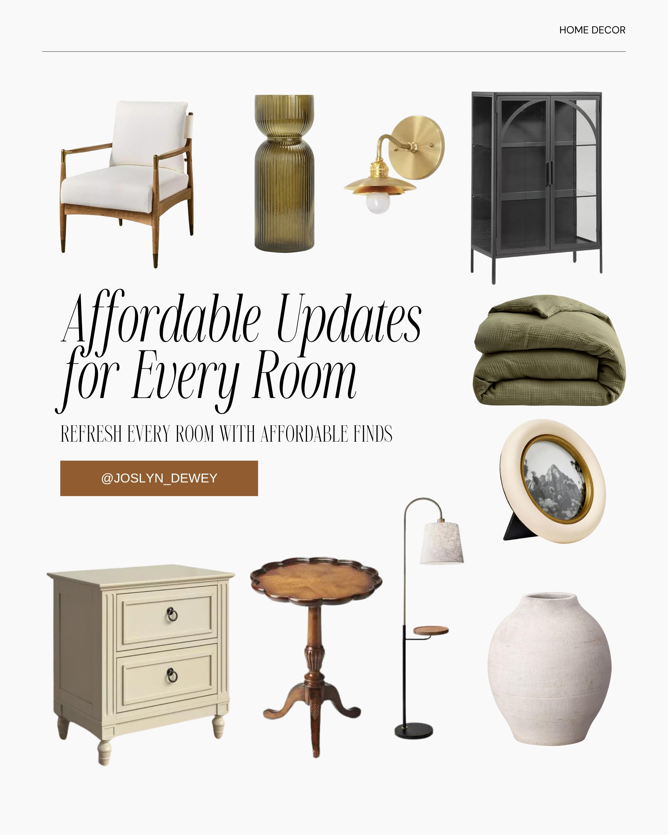 ✨ Affordable Updates for Every Room ✨

Refreshing your home doesn’t have to mean a full renovation — sometimes, it’s the small details that make the biggest impact. 

From cozy bedding and textured vases to warm brass lighting and timeless wood accents. 

 #LTKHome