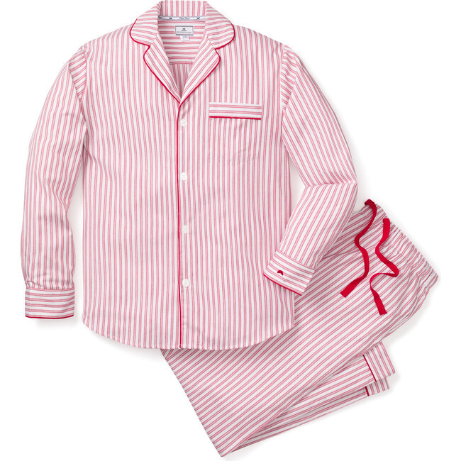 Petite Plume | Men's Pajama Set, Antique Red Ticking (Stripes, Size X-Small) | Maisonette | Maisonette