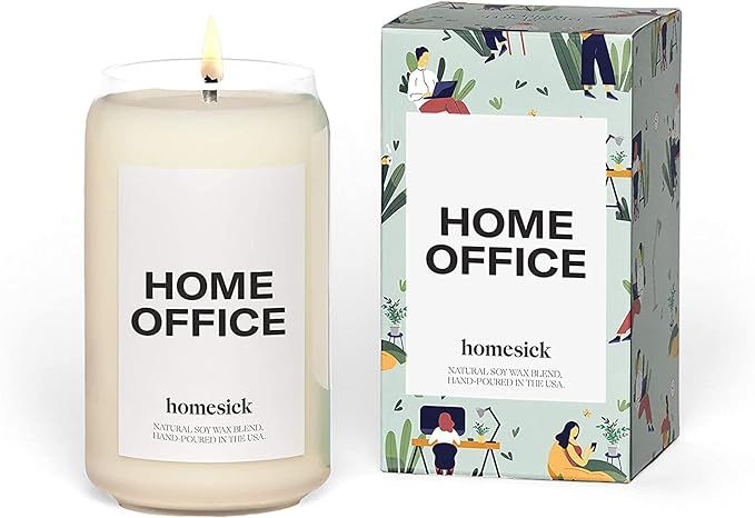 Homesick Premium Scented Candle, Home Office - Scents of Fresh Air, Water Lilies, Amber, 13.75 oz... | Amazon (US)