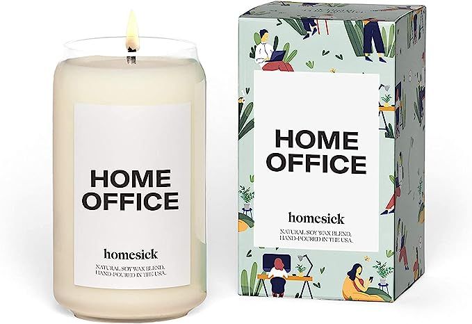 Homesick Premium Scented Candle, Home Office - Scents of Fresh Air, Water Lilies, Amber, 13.75 oz... | Amazon (US)