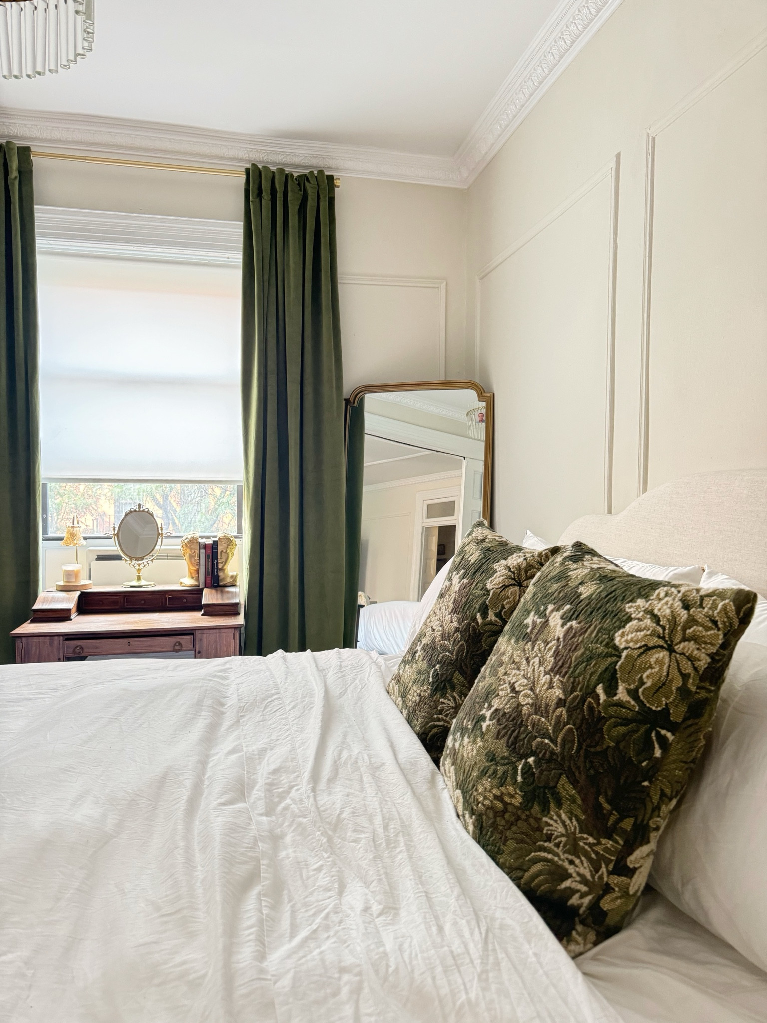 Tapestry throw pillows, duvet cover, floor mirror, velvet curtains, bookends 

#LTKStyleTip #LTKHome