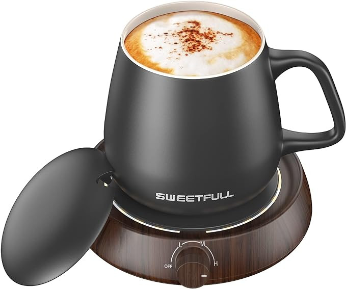 SWEETFULL Mug Warmer for Coffee and Tea Coffee Mug Warmer Set W/Mug and Lid Coffee Warmer As Coff... | Amazon (US)