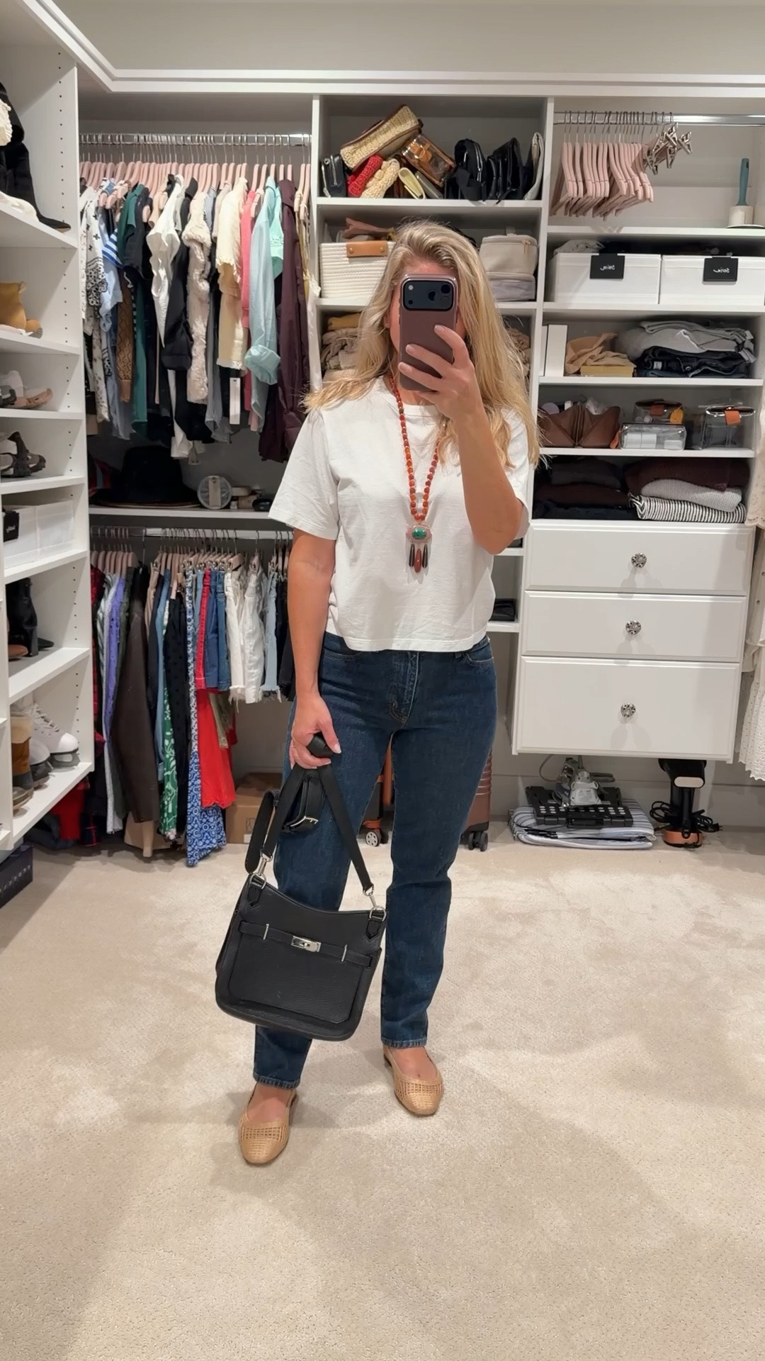 An easy outfit formula I’ll wear on repeat: relaxed denim + a simple white tee + a statement necklace + a really good bag ✨

Also borrowing this bag from @vivrelle and I’m officially convinced luxury bag rentals are the move when you love switching up your style without committing to every purchase. This one instantly elevates even the most basic outfit.

Use code APRILSPAGNOLO for your first month on me 🤍

#LTKootd #LTKPetite #LTKdayinmylife
