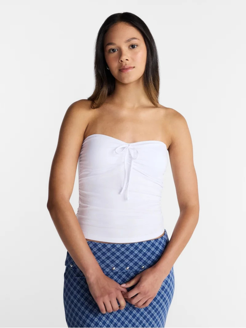 No Boundaries Ruched Tube Top, Women\u2019s XXS-XXL | Walmart (US)