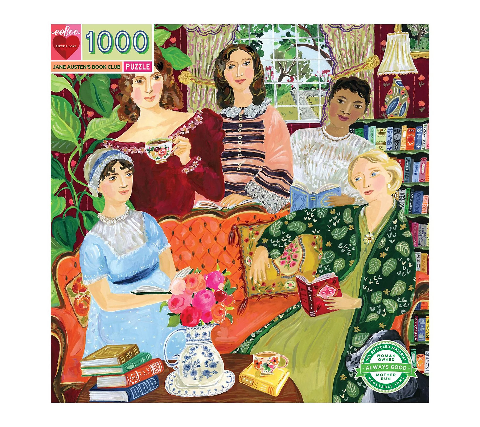 eeBoo Piece and Love Jane Austen's Book Club 10 00 Piece Puzzle | QVC