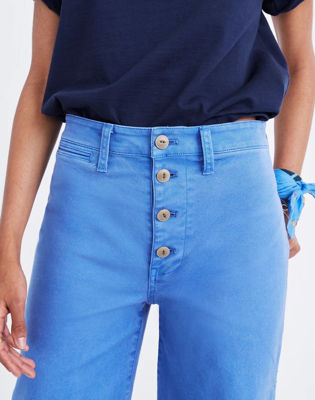 Emmett Wide-Leg Crop Pants: Button-Front Edition | Madewell