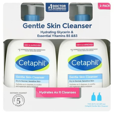 Cetaphil Gentle Skin Cleanser 20 Oz 2 Ct | Walmart (US)