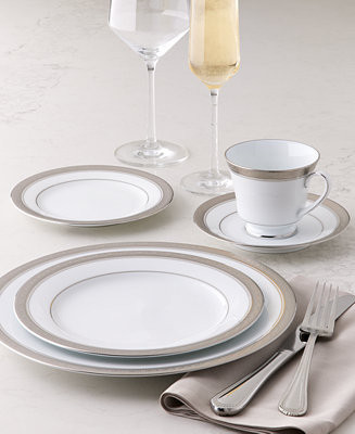 Noritake Crestwood Platinum Dinnerware, Schott Zwiesel Pure Glassware and Mikasa Regent Bead Flat... | Macy's