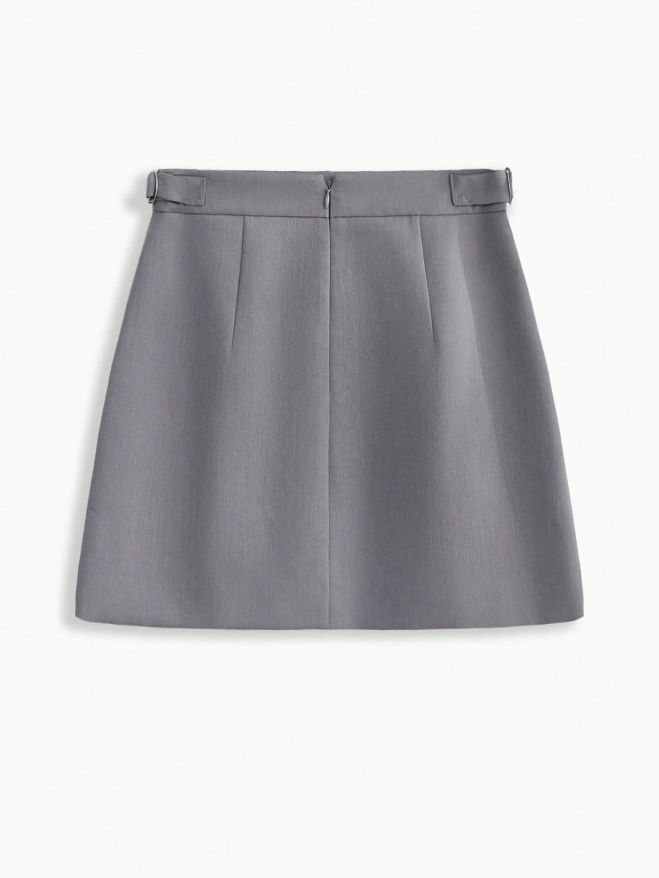 MOTF PREMIUM WOVEN WOMEN'S SOLID COLOR SKIRT WITH SLANT POCKETS | SHEIN