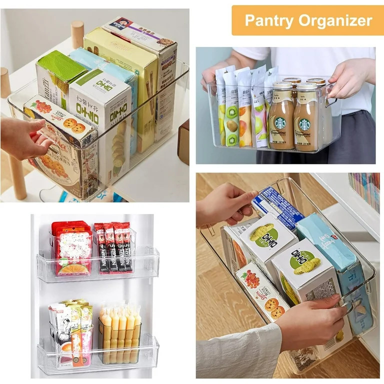 10Pcs Plastic Pantry Organization and Storage Bins with Drawer Organizers Clear Fridge Organizer ... | Walmart (US)