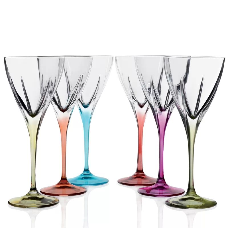 Lorren Home Trends Logic 6 - Piece 7oz. Lead Crystal Martini Glass Stemware Set | Wayfair North America
