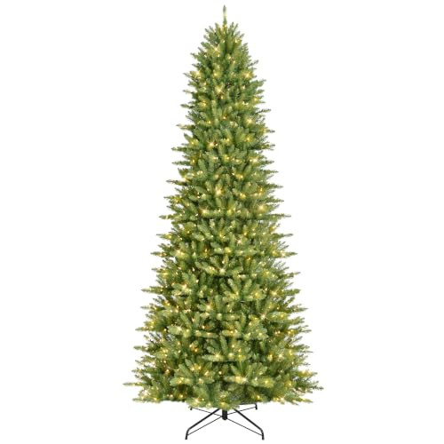 Puleo International 12ft Pre-Lit Slim Fraser Fir Artificial Christmas Tree | Amazon (US)