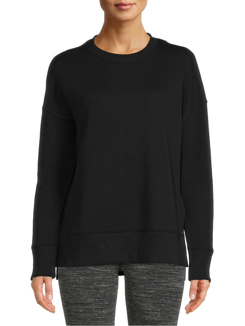 Time and Tru Women's Hi-low Hem & Pullover Style Crewneck Sweatshirt | Walmart (US)