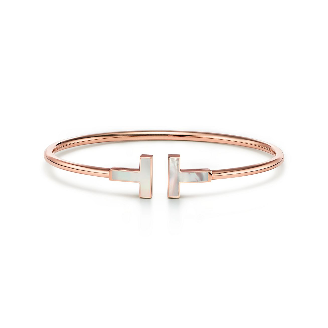 Tiffany T Wire Bracelet in Rose Gold with Mother-of-pearl | Tiffany & Co. | Tiffany & Co. (UK)