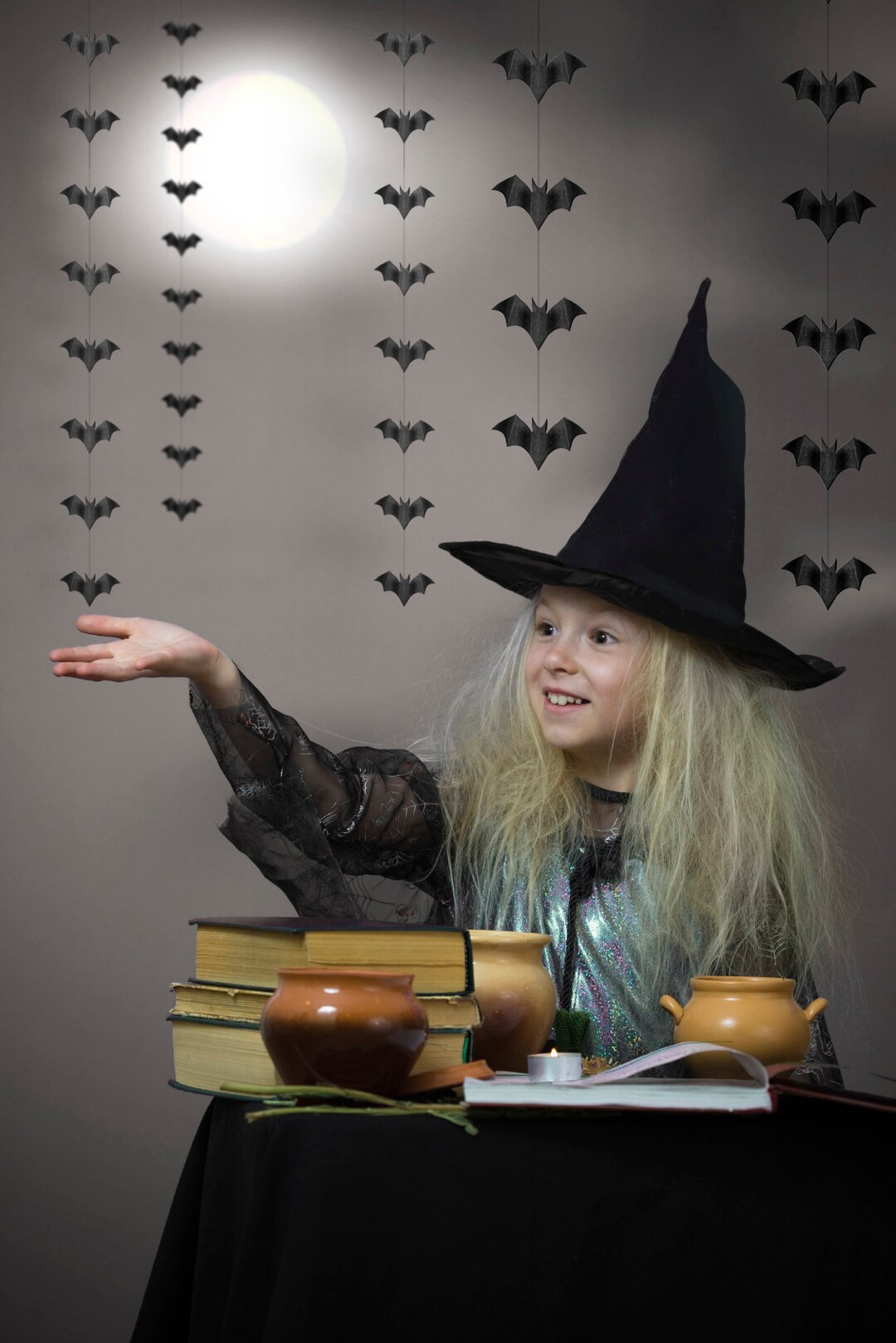 Long Bat Garland, 1.5m/5.5ft, Hanging Bats Garland, Batman Party Decorations, Paper Bats, Bats Ga... | Etsy (US)