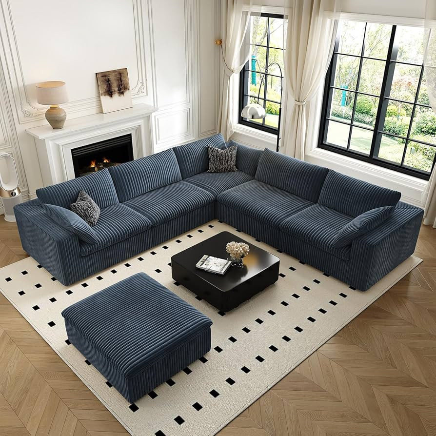 118" Cloud Couch Oversized Modular Sectional Sofa for Living Room,Modern Sofa with Deep Seat，6 ... | Amazon (US)