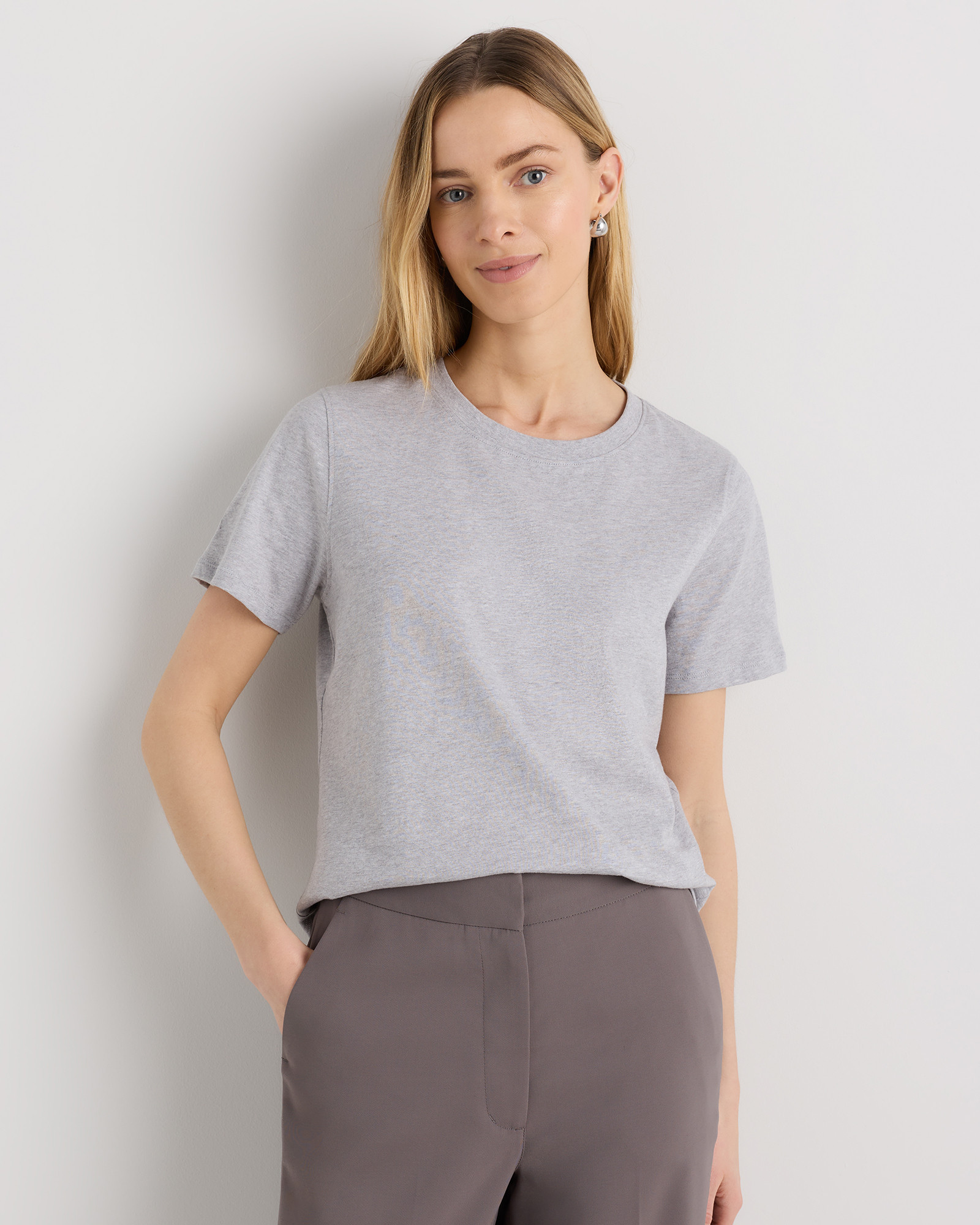 Quince | Women's Boxy Crewneck T-Shirt in Deep Navy, Size Large, Organic Cotton | Quince