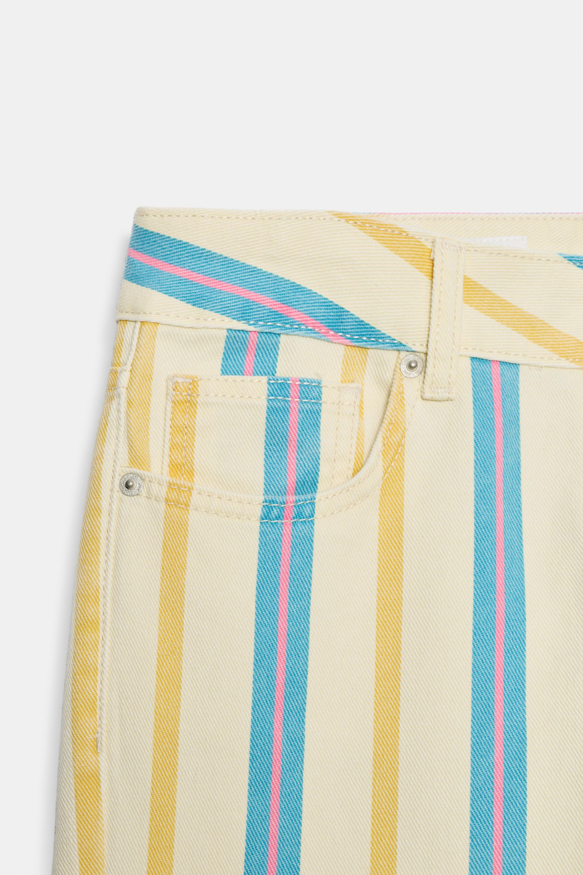 TRF LOW-RISE STRAIGHT STRIPED JEANS | Zara UK