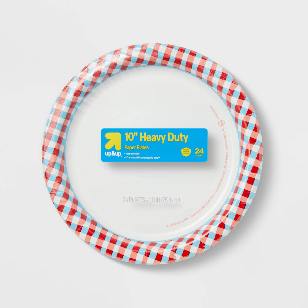 Disposable Plate 10" - Red Checkered - 24ct - up&up™ | Target