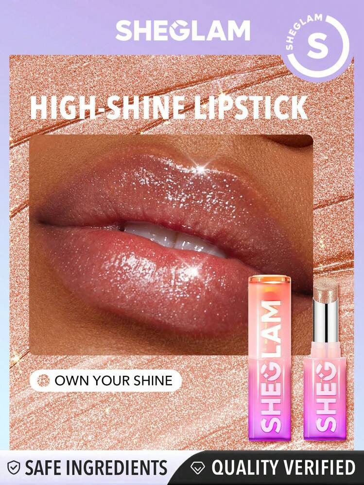 SHEGLAM Mirror Kiss High-Shine Lipstick-Own Your Shine 12 Colors High Gloss Shine Glitter Lipstic... | SHEIN