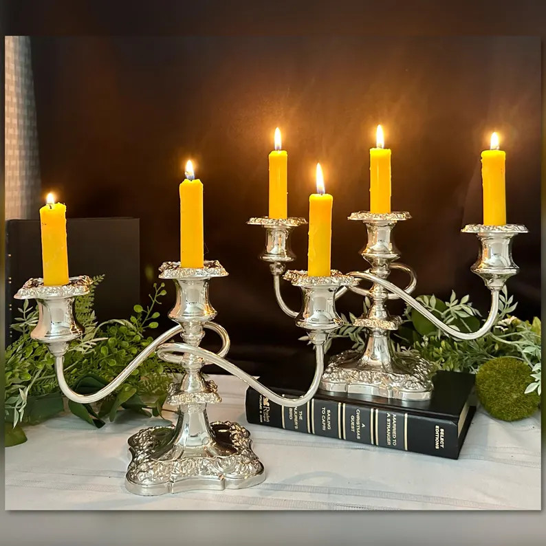 Silver Plated Candelabras / Benedict Proctor Art Nouveau Styled Candlesticks / Silver Plated Bene... | Etsy (US)