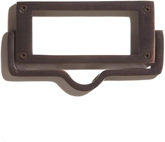 Signature Hardware 924120 Rectangular Brass Drawer Pull with Label Holder | Amazon (US)