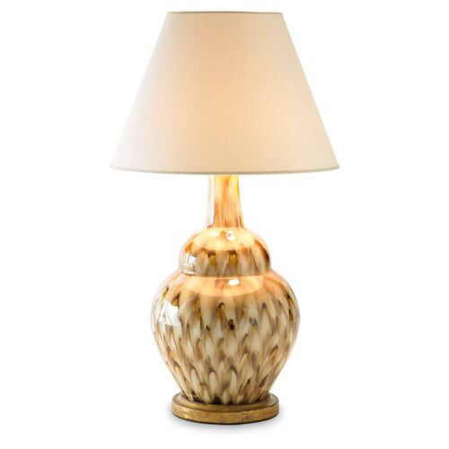 Pheasant Feather Lamp, Brown/Cream | One Kings Lane