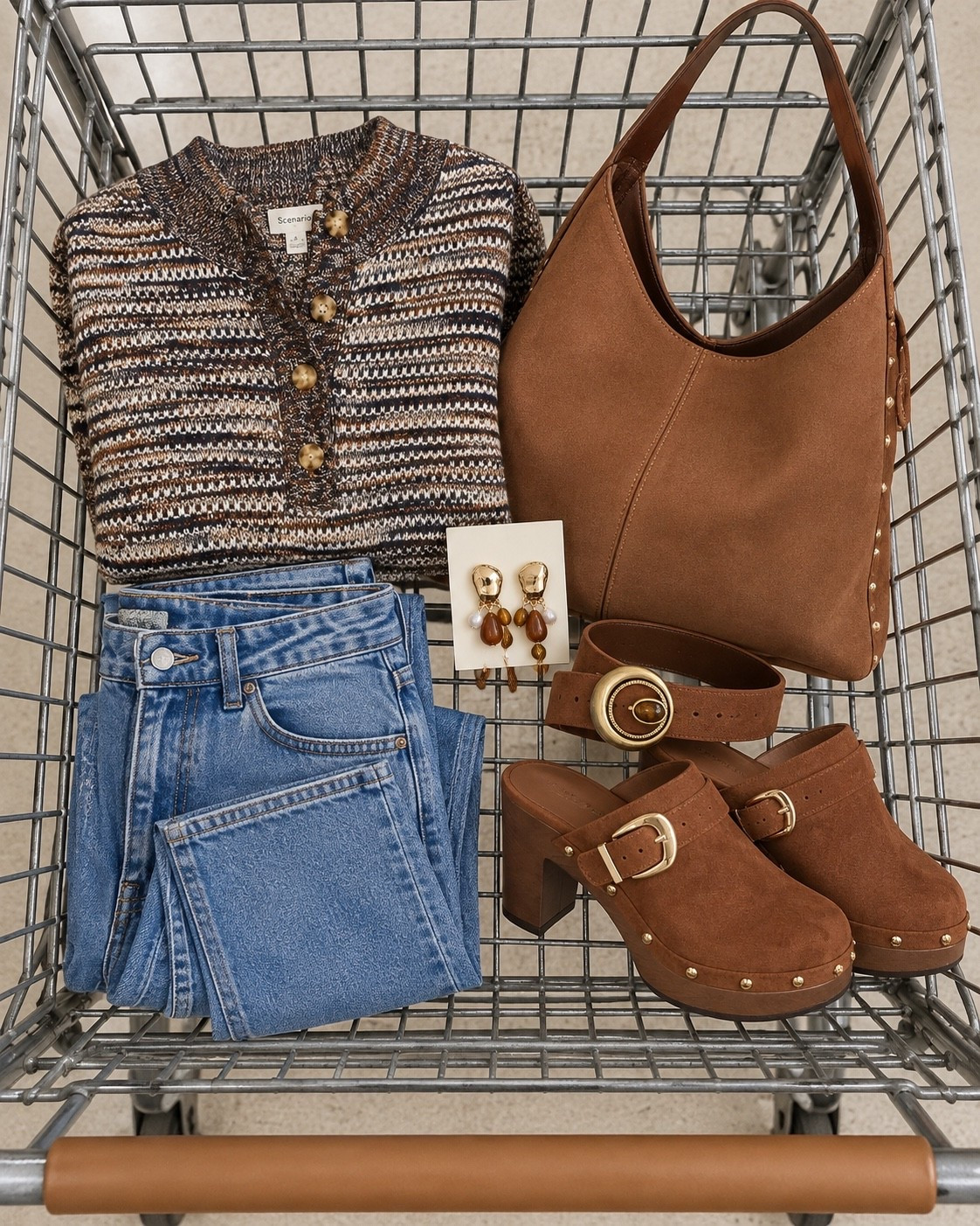 Loving these apparel and accessories from Walmart! This cozy sweater and denim are perfect for fall. Add cognac clogs, and matching handbag. Don’t forget earrings to complete this look. 🤎 #fallapparel #fallfashion

#LTKvlog #LTKootd #LTKSaleAlert
