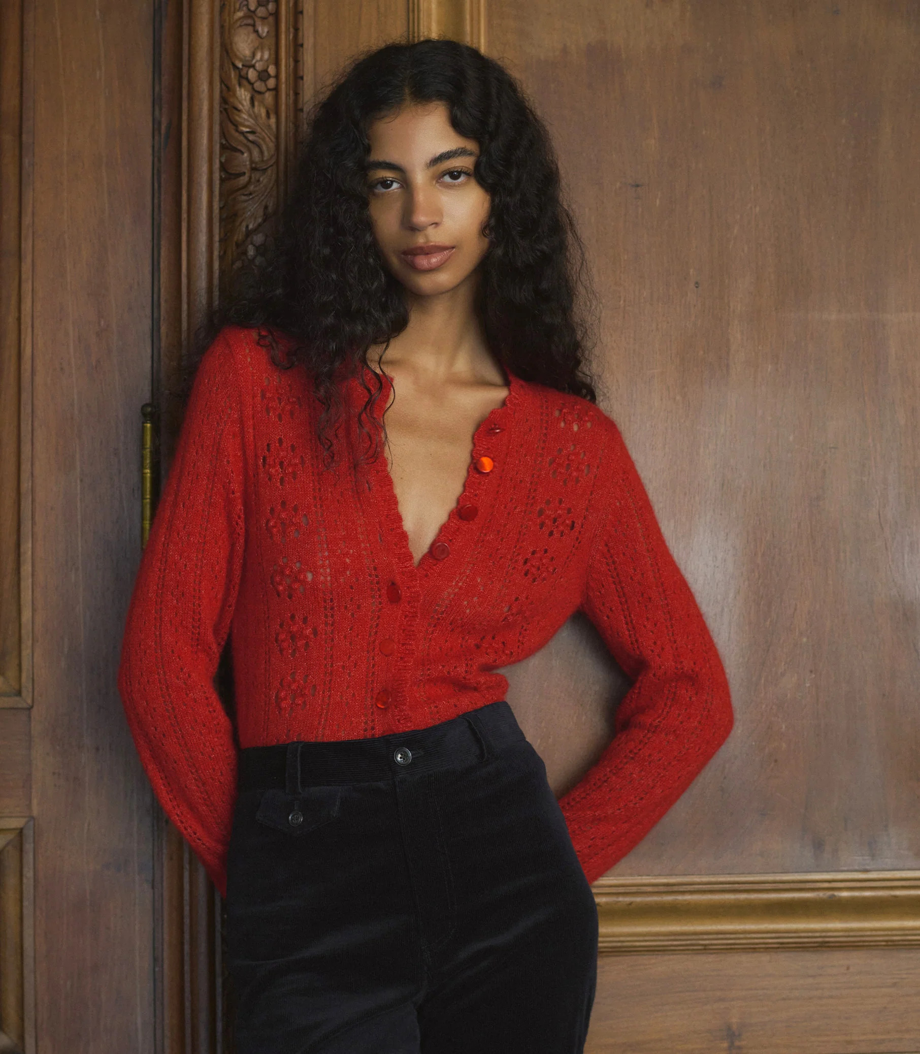 Cosette Cardigan - Cerise | DÔEN | DOEN