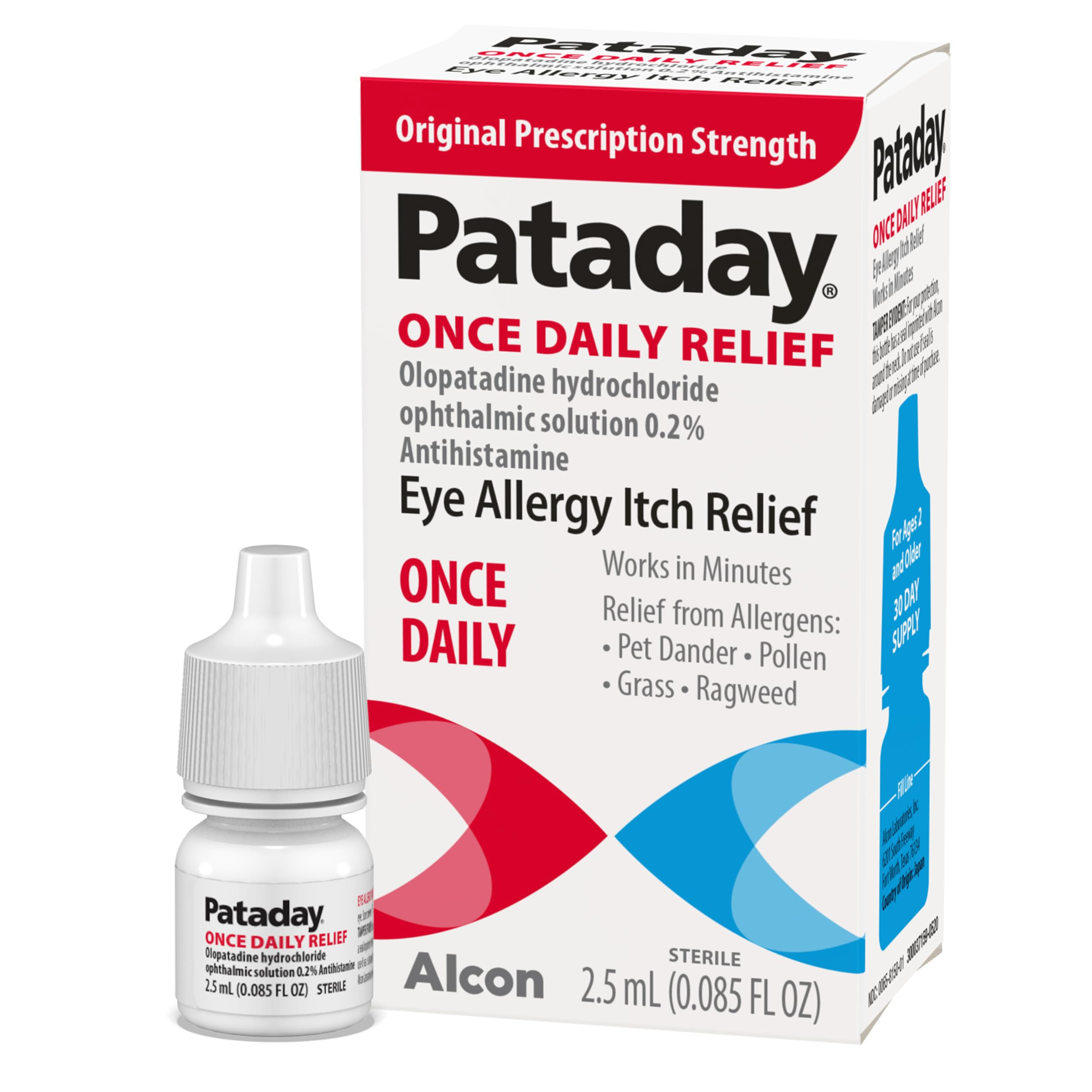 Pataday Once Daily Relief Allergy Eye Drops by Alcon, for Eye Allergy Itch Relief, 2.5 ml (Pack o... | Amazon (US)