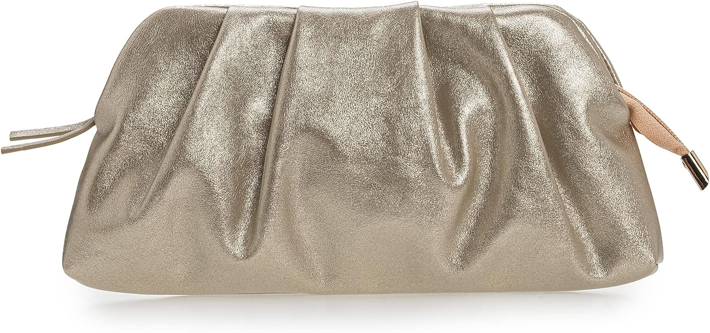 Charming Tailor Chic Soft Vegan Leather Clutch Bag Dressy Pleated PU Evening Purse for Women | Amazon (US)