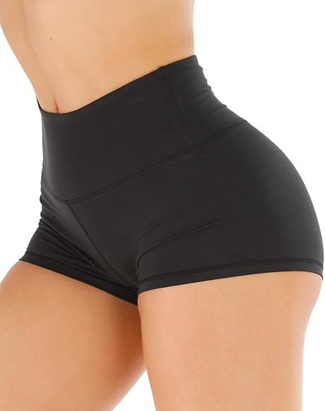 CHRLEISURE Workout Booty Spandex Shorts for Women, High Waist Soft Yoga Shorts | Amazon (US)