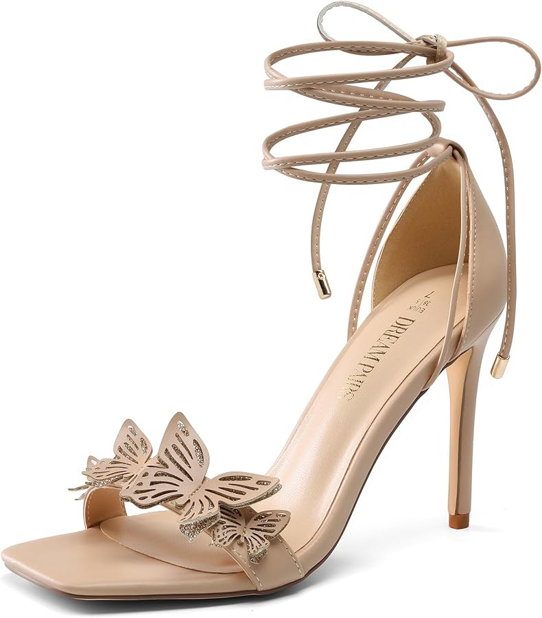 DREAM PAIRS Lace Up High Heels Stilletos Heels for Women Strappy Gladiator Sexy Open Square Toe H... | Amazon (US)